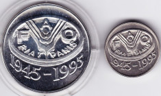 BNR 10+100 lei 1995 argint 27,5 grame,925%,FAO,in cutie+certificat autenticitate foto