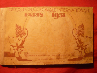 Carnet 12 Ilustrate 1931- Expozitia Coloniala Internationala -color foto