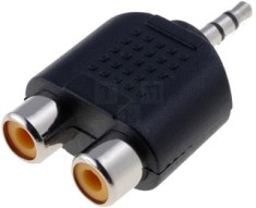 Adaptor jack 3,5mm la 2 RCA mama foto