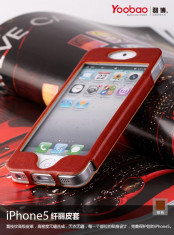 Husa Toc Flip Case Beauty Apple iPhone 5 5S Brown by Yoobao Originala foto