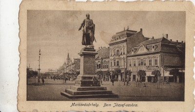 B72046 Targu Mures Marosvasarhely Bem Jozsef Szobra 2 scans foto