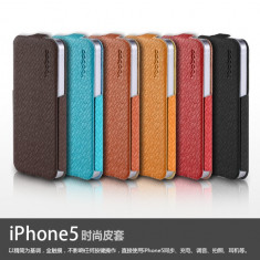 Husa Toc Flip Case Fashion Apple iPhone 5 5S Brown by Yoobao Originala foto