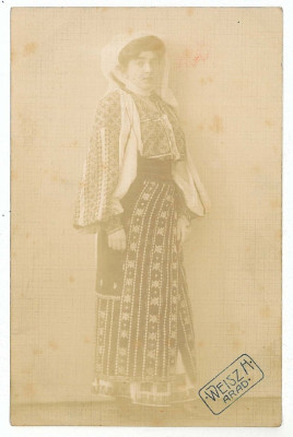 1024 - ARAD, ETHNIC woman, port popular - old postcrd, real PHOTO unused foto