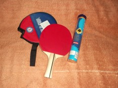 REDUCERE Paleta tenis de masa (ping pong) GOLD CUP + husa de protectie + set 5 mingi, NOUA, DOAR 23 lei foto