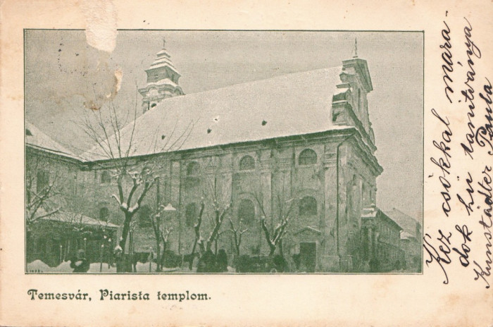 B72065 Temesvar Piarista Templom used in 1904 timisoara circulata