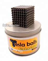 Tesla Balls Galactic Black-negru original. Neocub, puzzle-ul magnetic nr.1 in lume! Neocube in Romania,nanodots,bile neodim,copii,cub,magnet,zen,cutie foto
