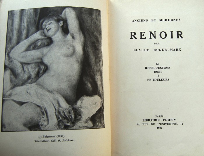 RENOIR, ANCIENS ET MODERNES - CLAUDE ROGER-MARX, PARIS, 1937
