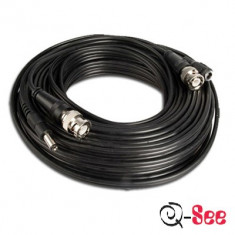 Cablu Coaxial si alimentare Q-See USA Rola 30M Mufat foto