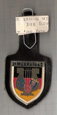 C400 Medalie militara -Heersmusik Korps 2 Hassel-Germania -marime cca 78X37(27X35) mm, gr. aprox 14 gr. -starea care se vede foto