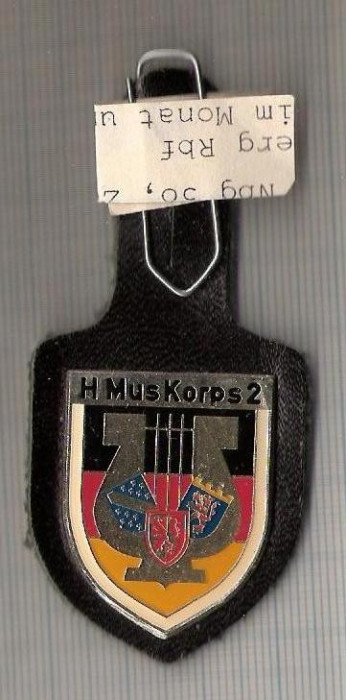 C400 Medalie militara -Heersmusik Korps 2 Hassel-Germania -marime cca 78X37(27X35) mm, gr. aprox 14 gr. -starea care se vede