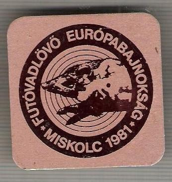 C449 Medalie vanatoate -Concurs European deTir Talere in Camp -Miskolc 1981 -Ungaria -marime 39x39 mm, gr. aprox 8 gr.-starea care se vede foto