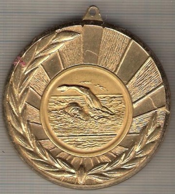 C444 Medalie NATATIE -BALCANIADA 1992 -GRECIA -marime 60x64 mm, gr. aprox 74 gr.-starea care se vede foto