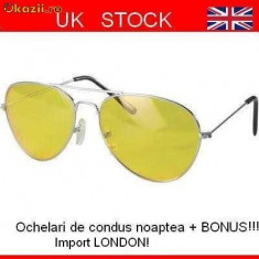 Ochelari de condus noaptea/ceata Ochelari de condus noaptea/ceata model AVIATOR + 100% UV Protection + Bucuresti/Prov foto