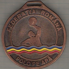 C463 Medalie FEDERATIA ROMANA POLO PE APA -2007-marime 60x63 mm, gr. aprox. 48 gr.-starea care se vede