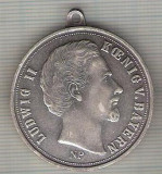 C490 Medalie LUDWIG II KOENIG V. BAYERN 25. 8. 1845- 13. 6. 1886(Germania )-marime 38x43 mm, gr. aprox. 21 gr.-starea care se vede