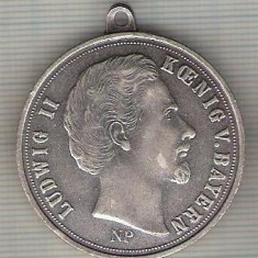 C490 Medalie LUDWIG II KOENIG V. BAYERN 25. 8. 1845- 13. 6. 1886(Germania )-marime 38x43 mm, gr. aprox. 21 gr.-starea care se vede