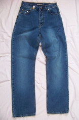 LICHIDARE DE STOC! ART. 22 Blugi clasici barbati 100% bumbac albastri prespalati Lotus jeans W:31 Talie 78 cm Lungime 112 cm foto