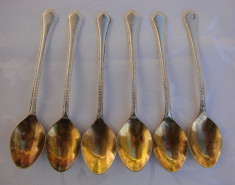 Set veritabil de sase lingurite rusesti placate cu argint marca Kolchug-Mizar foto