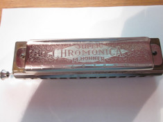 MUZICUTA SUPER CHROMONICA M.HOHNER CHROMATIC HARMONICA VINTAGE foto