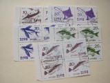 Coreea 1990 fauna pesti mi 3154-3158 stamp. bloc de 4, Stampilat