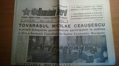 ziarul romania libera 5 noiembrie 1986 -cuvantarea lui ceausescu foto