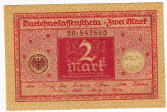 3.Germania bancnota 2 Mark 1920 UNC foto