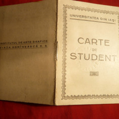Carnet Student - Universitatea Iasi - 1930