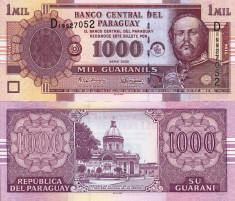 PARAGUAY 1.000 guaranies 2005 UNC!!! foto