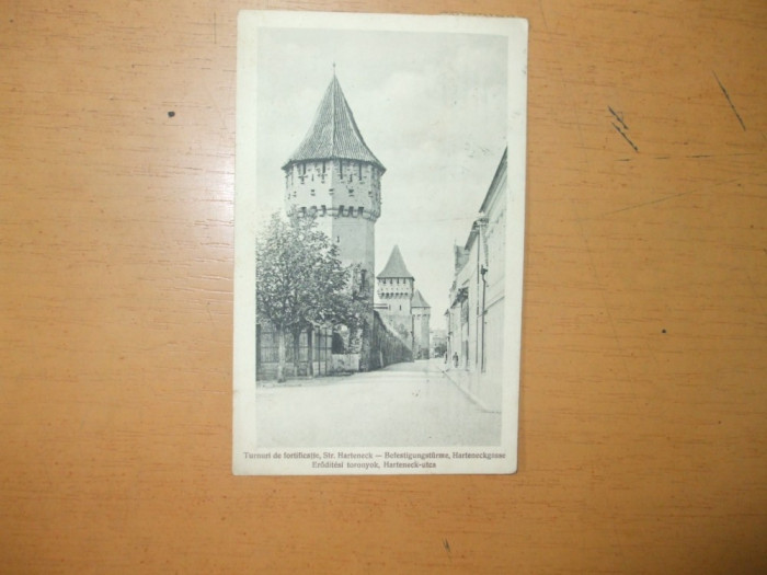 Carte postala Sibiu Turnuri de fortificatie