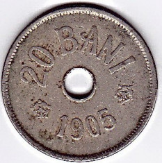 6.Romania 20 Bani 1905 moneda necuratata,cu patina foto