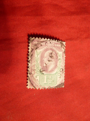 Timbru 1 1/2 Penny 1902 Anglia Eduard VII , stamp. foto