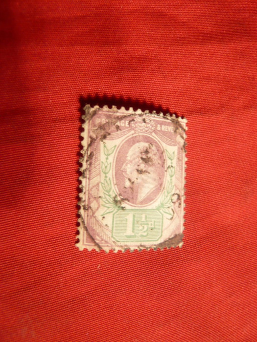 Timbru 1 1/2 Penny 1902 Anglia Eduard VII , stamp.