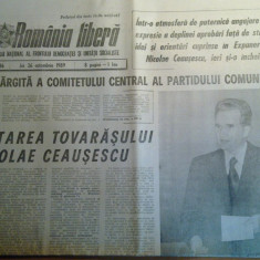 ziarul romania libera 26 octombrie 1989-cuvantarea lui ceausescu la plenara PCR