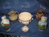 Set 6 vase rustice ceramica, h- pana 14 cm.