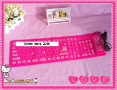 Tastatura Hello Kitty flexibila,rezistenta. foto