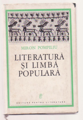 Miron Pompiliu - Literatura si limba populara foto