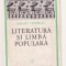 Miron Pompiliu - Literatura si limba populara