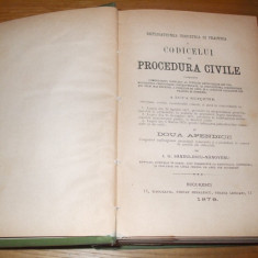 CODICELUI de PROCEDURA CIVILE - I.G.Sandulescu-Nanovenu - 1879, 1447 p. + anexe