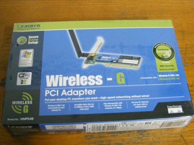 Vand placa wireless pe PCI, profesionala, Linksys WMP54G, cu garantie si factura! foto