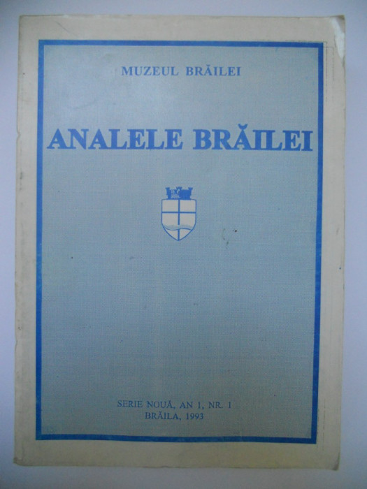 ANUAR ANALELE BRAILEI-ISTORIE/ARHEOLOGIE,,NR.1,AN 1,1996,MUZEUL BRAILA