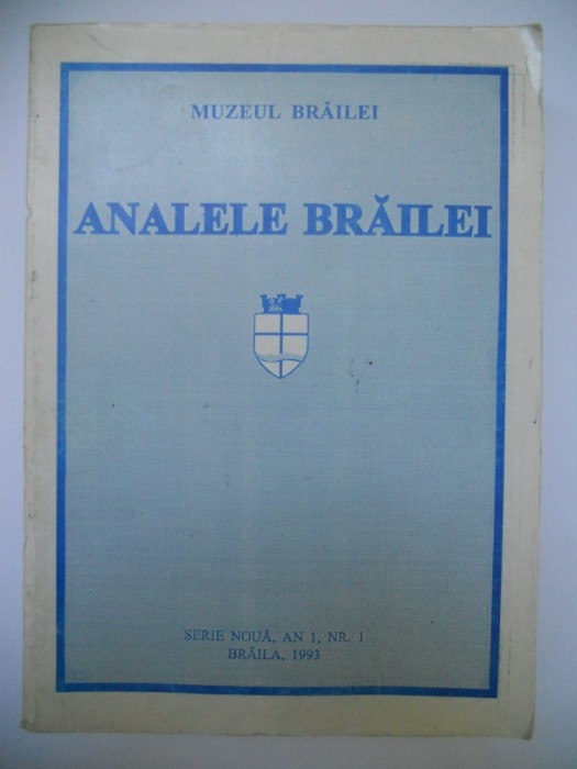 ANUAR ANALELE BRAILEI-ISTORIE/ARHEOLOGIE,,NR.1,AN 1,1996,MUZEUL BRAILA