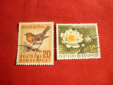 *Serie- Pasare , Floare 1957 RFG ,2val.stamp., Stampilat