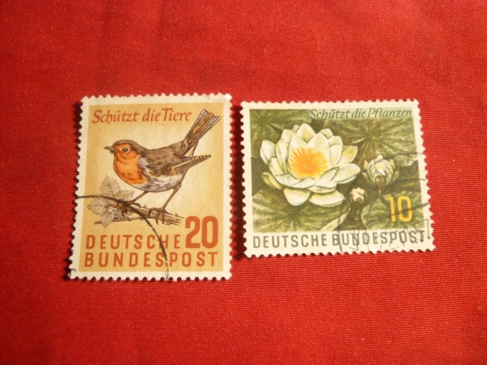 *Serie- Pasare , Floare 1957 RFG ,2val.stamp.