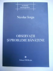 BANAT/CARAS-NICOLAE IORGA, OBSERVATII SI PROBLEME BANATENE, RESITA, RESTITUIRI foto