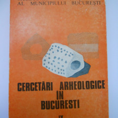 CARTE CERCETARI ARHEOLOGICE IN BUCURESTI,MUZEUL MUNICIPIULUI BUCURESTI,1992