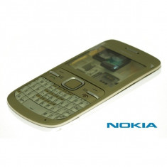 Carcasa rama fata geam sticla panou frontal tastatura taste mijloc miez corp sasiu capac spate baterie acumulator Nokia C3 C3-00 Original Originala foto