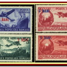 Romania 1952 - Aviatie valori mari cu supratipar, LP 319 + LP 319 a nestampilate