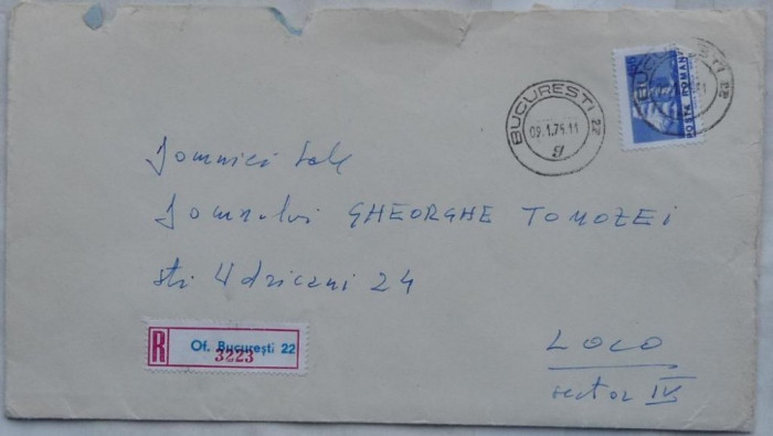 Plic expediat in 1975 de Geo Bogza catre Gheorghe Tomozei