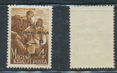1945 ROMANIA Posta Odorhei 2P pe 4f Kossuth neuzat fara sarniera tip II P drept foto