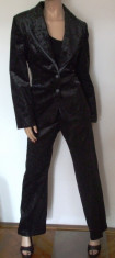 Costum/compleu dama 2 piese sacou + pantaloni velur negru marimea 46 Moda Aliss foto